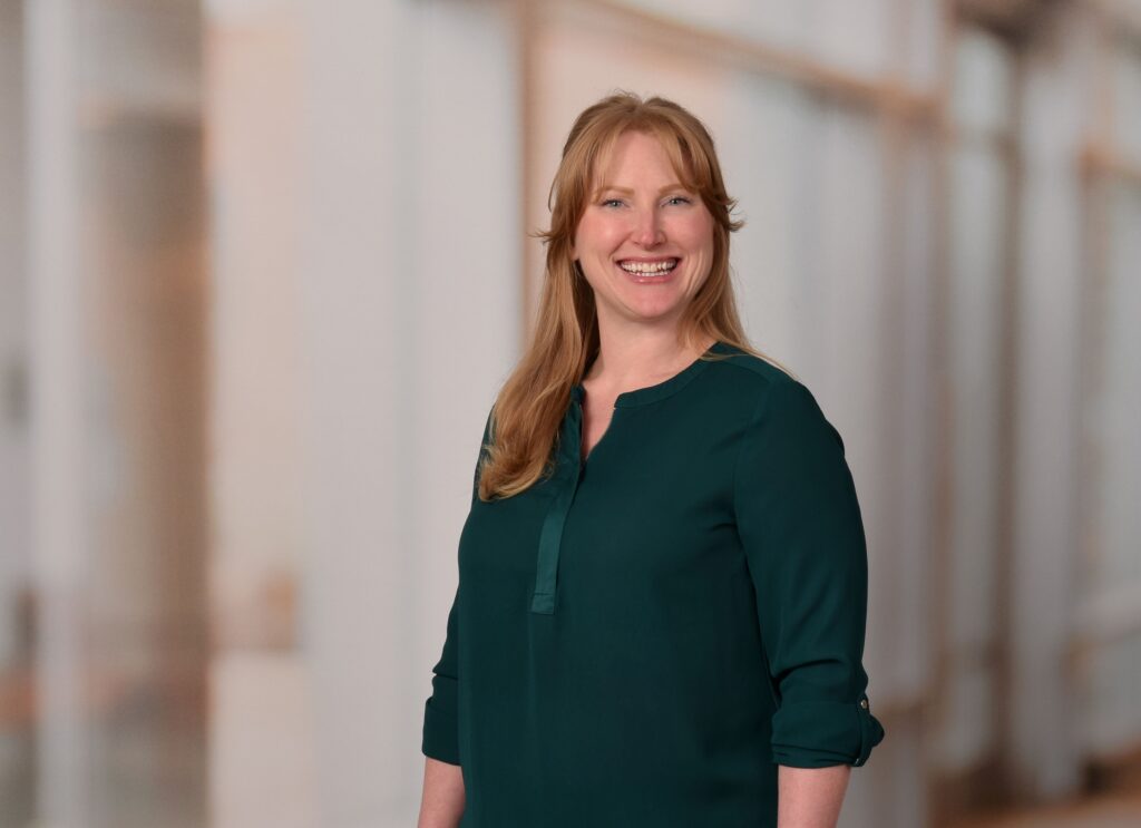 A smiling woman