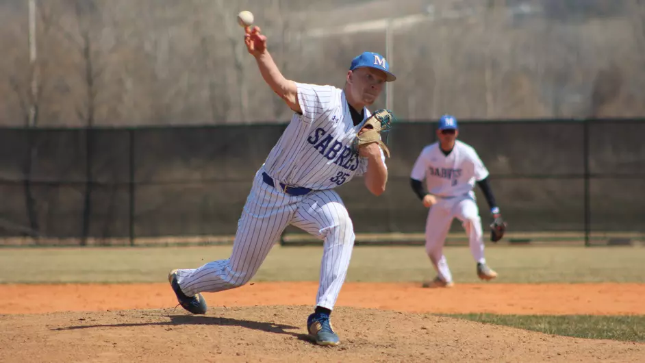 Men playing college baseball
