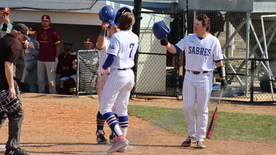 Men playing college baseball