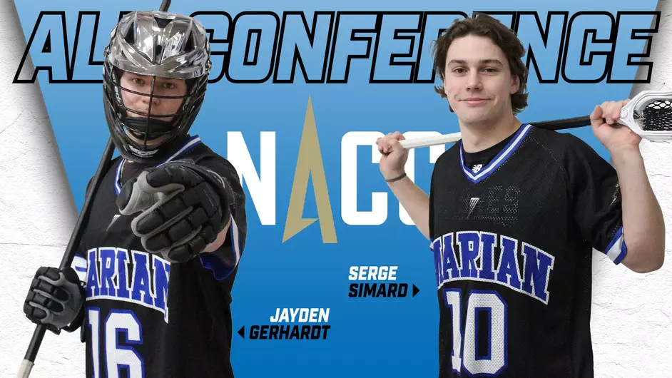 Two male lacrosse players