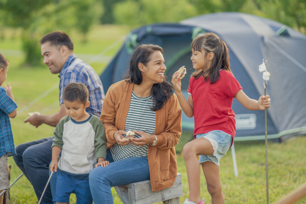 A family camping