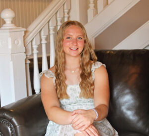 Blonde high school student
