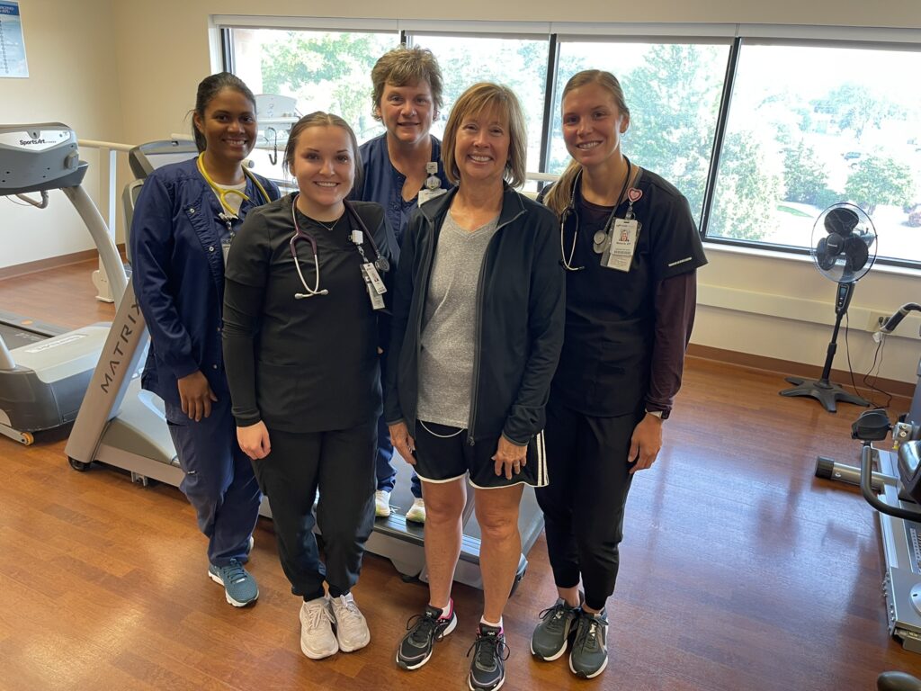 A team of five at a rehab center