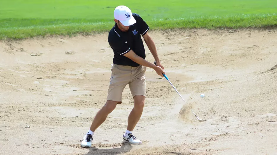 Men playing college golf