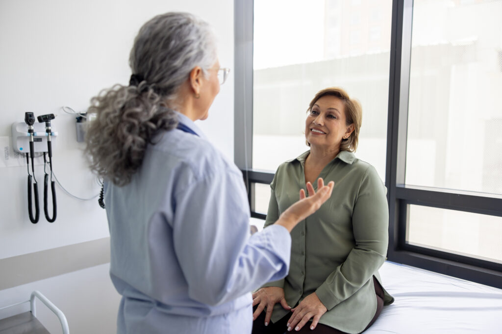A female patient and her doctor