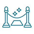 An icon of two pillars with stars