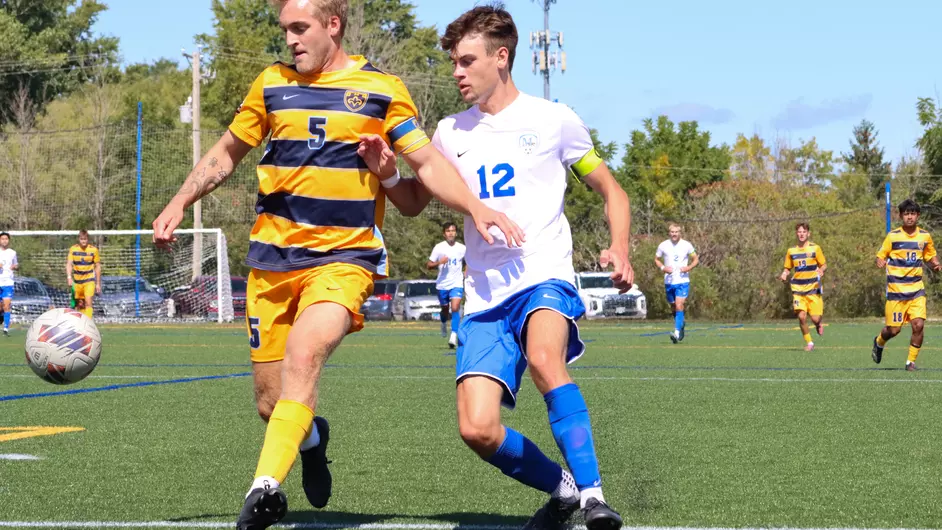 men playing college soccer