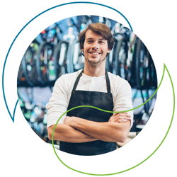 A man wearing an apron