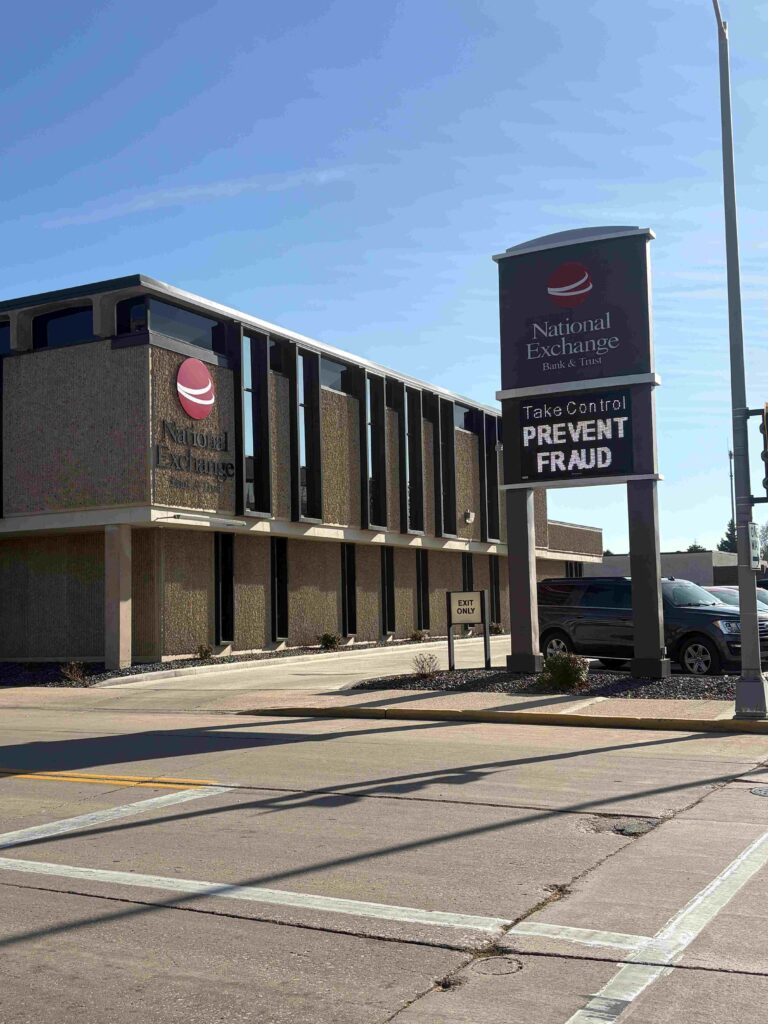 A bank on a street corner