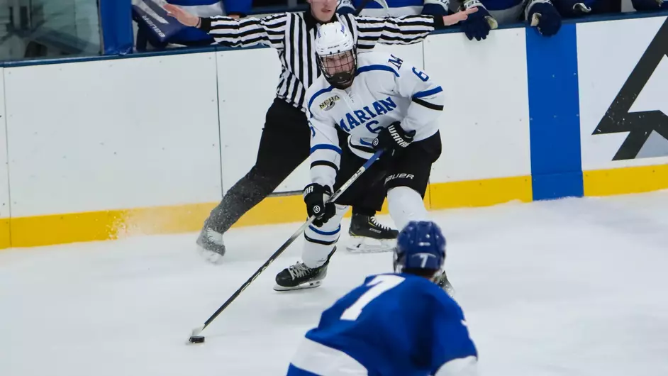 men playing college hockey