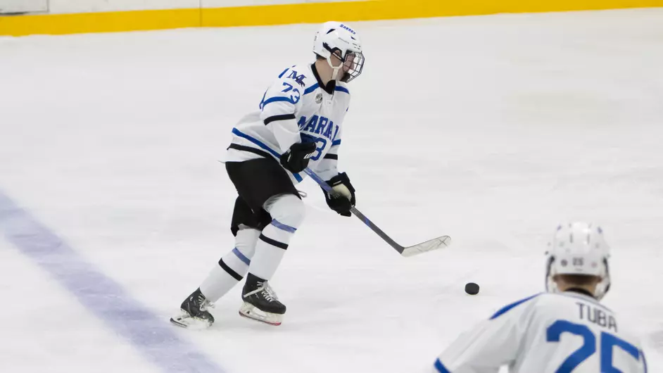 Men playing college hockey