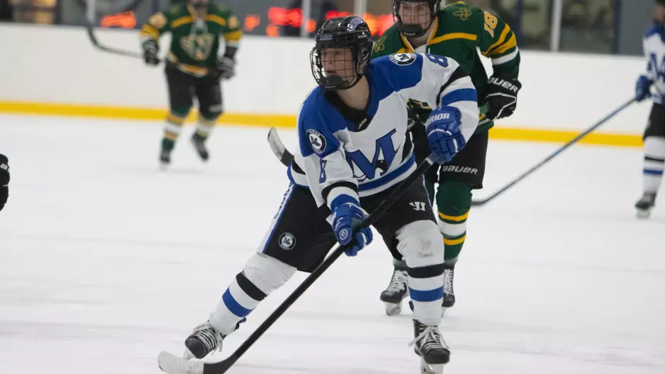 Women playing college hockey