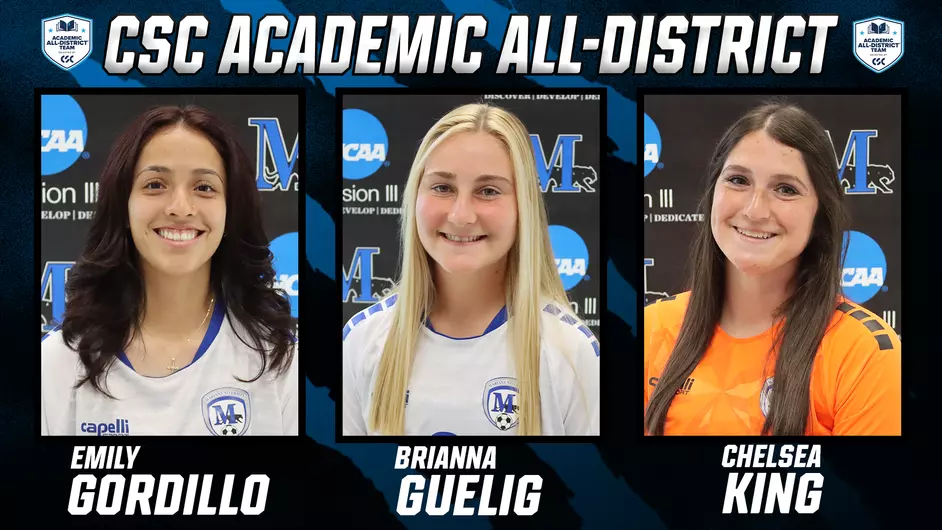 Three female college soccer players all district
