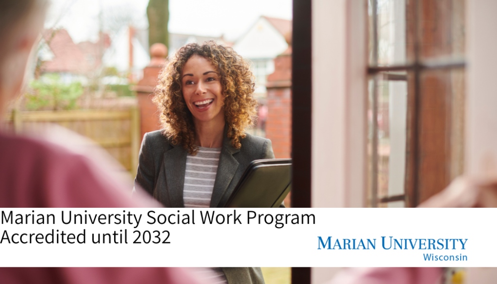 A smiling woman for Marian's social work program