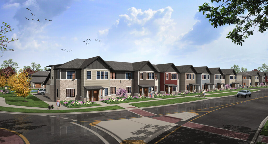 A rendering of a housing development
