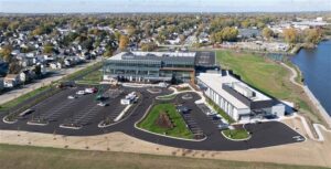 Overhead view of a hospital