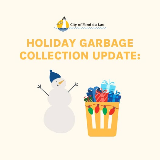 Snow man and a trash bin