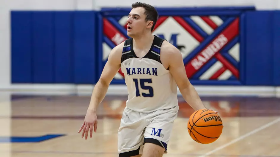 Men playing college basketball