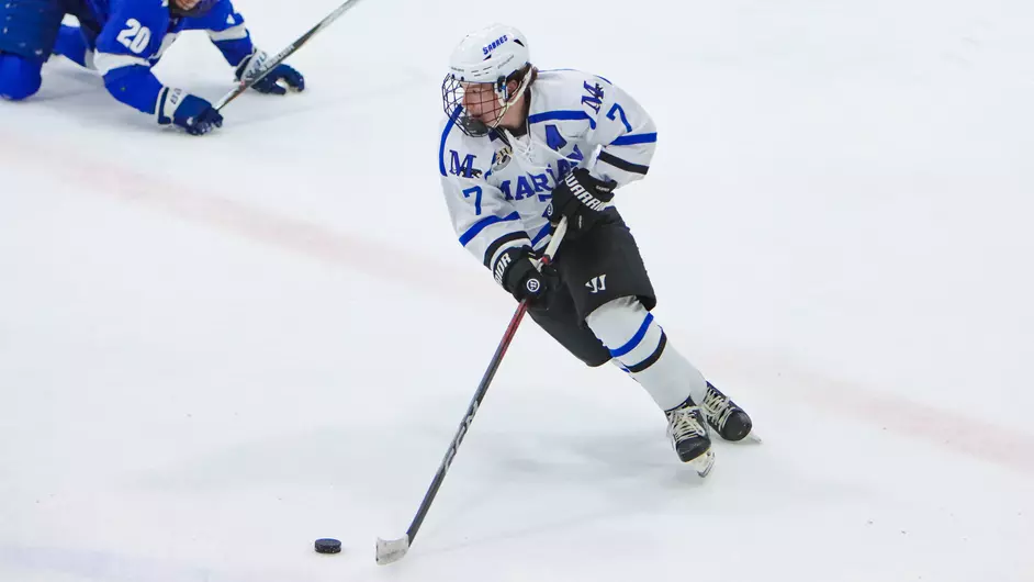 Men playing college hockey