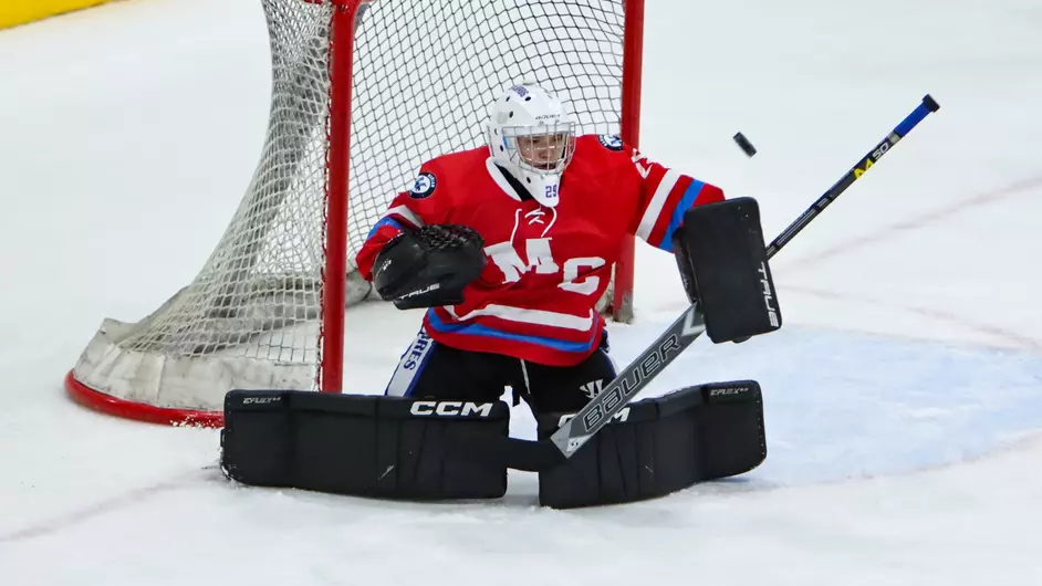 Women playing college hockey