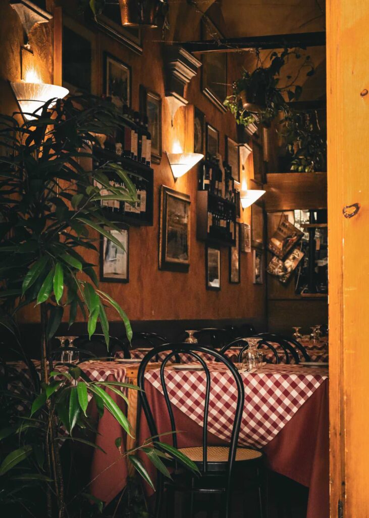 The interior of a resturant