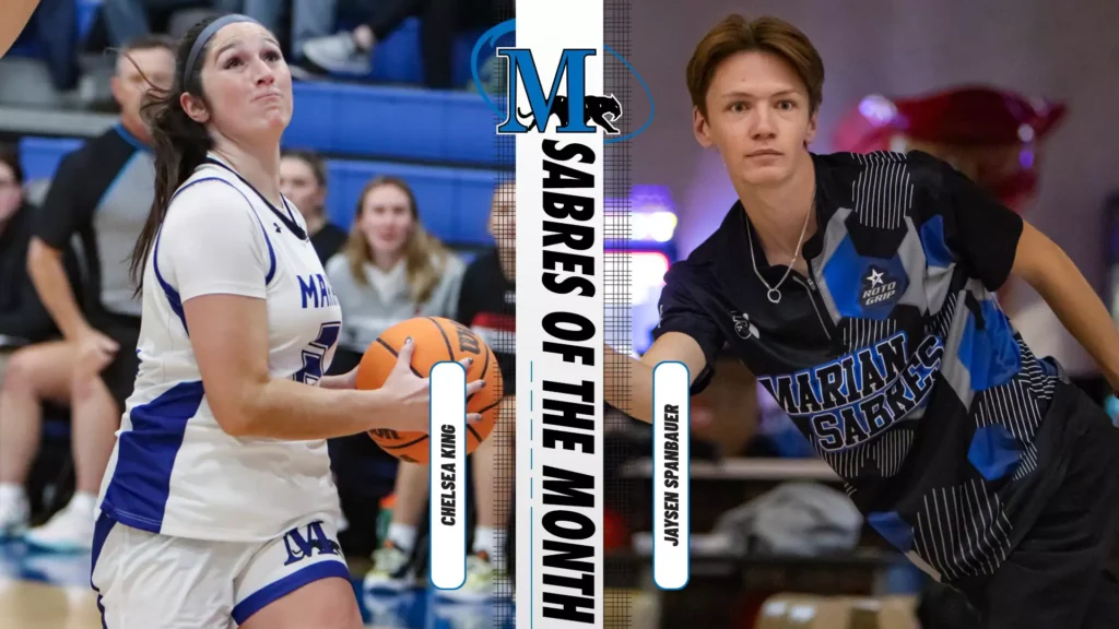 A female basketball player and a male bowling