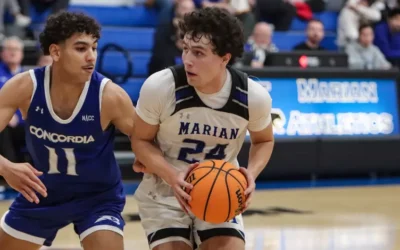 Krolak, Vassilakis lead Marian men’s basketball past Illinois Tech