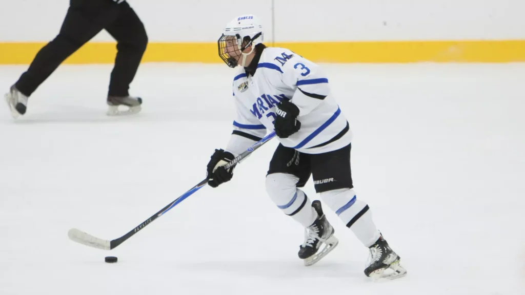 Men playing college hockey