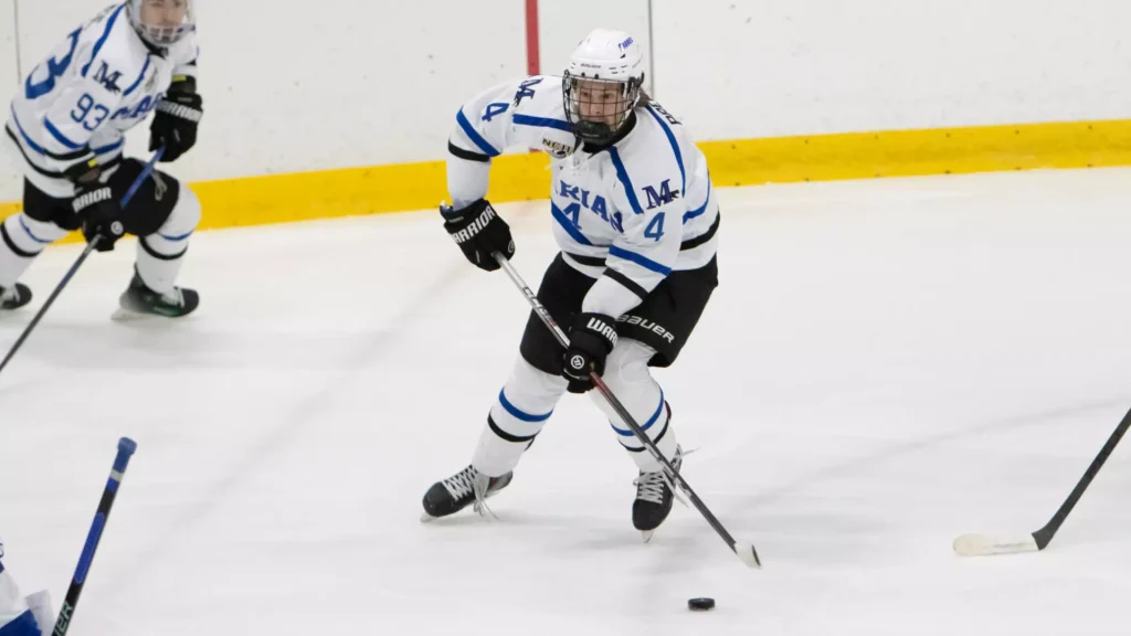 Men playing college hockey