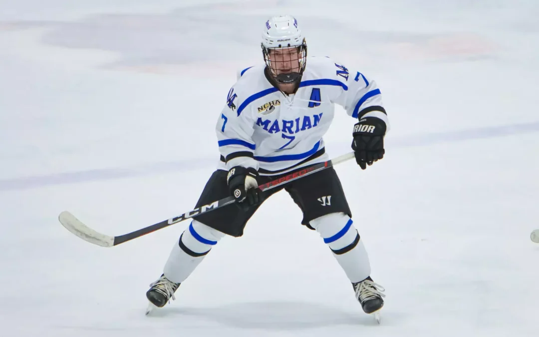 Marian NCAA men’s hockey reclaims Battle of Highway 41 trophy