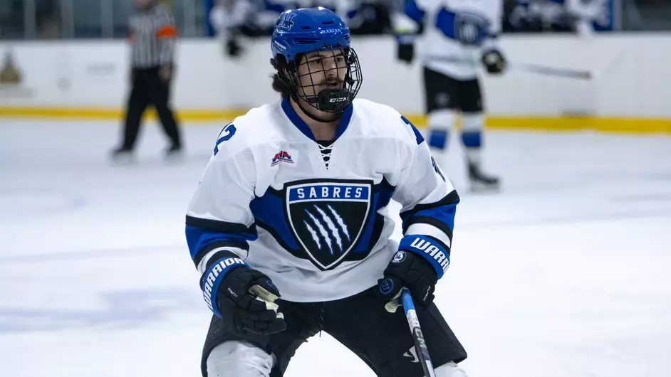 Men playing college hockey