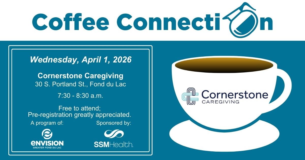 A coffee connection flyer with a cup