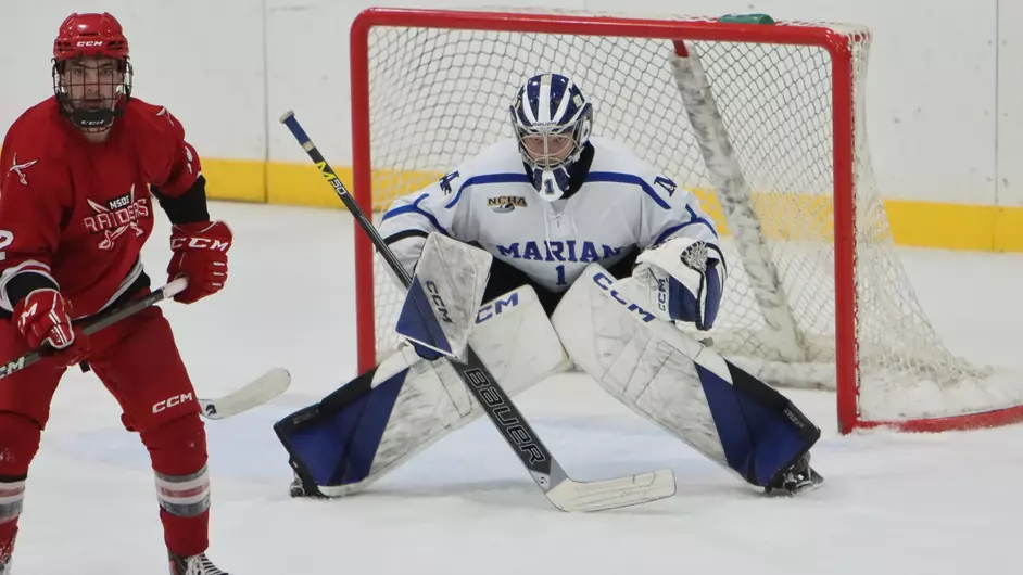 Men playing college hockey