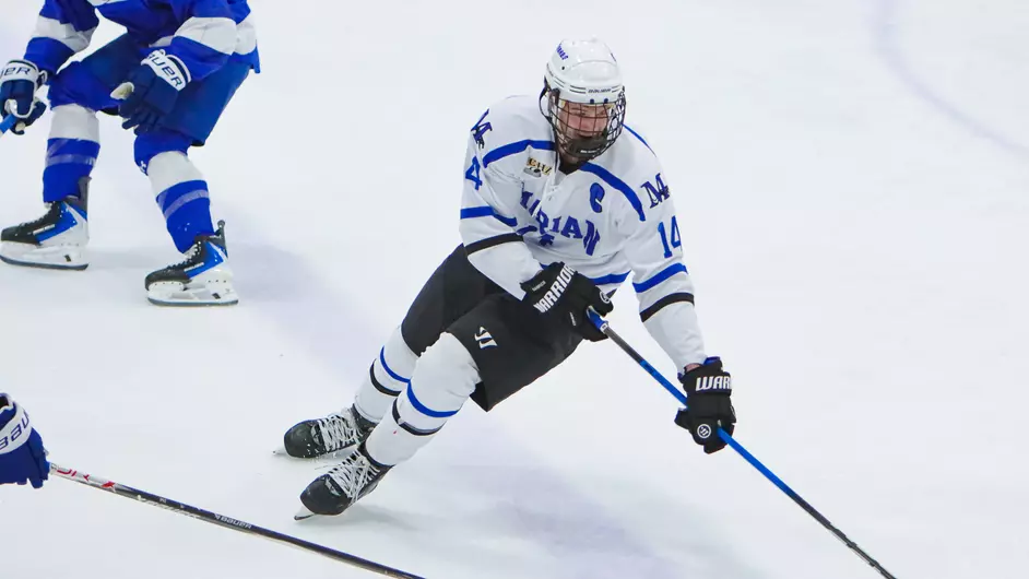 Men playing college hockey