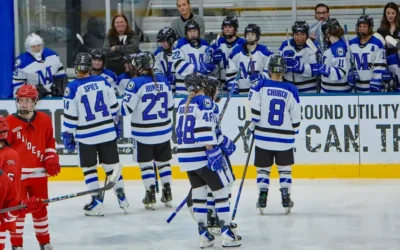 Marian women’s ice hockey earns first postseason victory