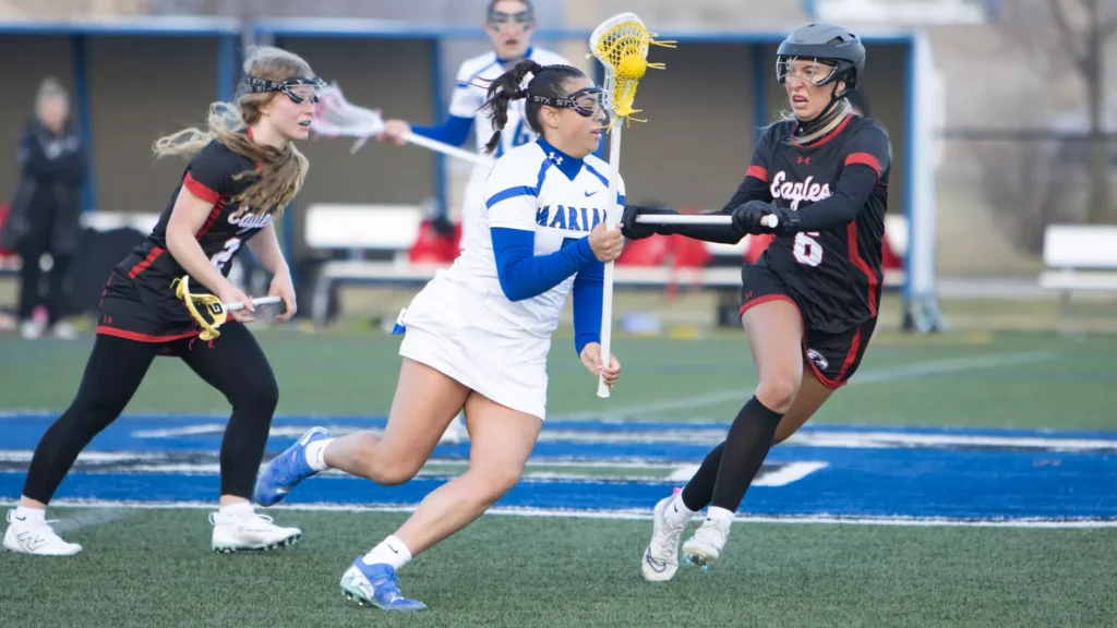 Women playing college lacrosse