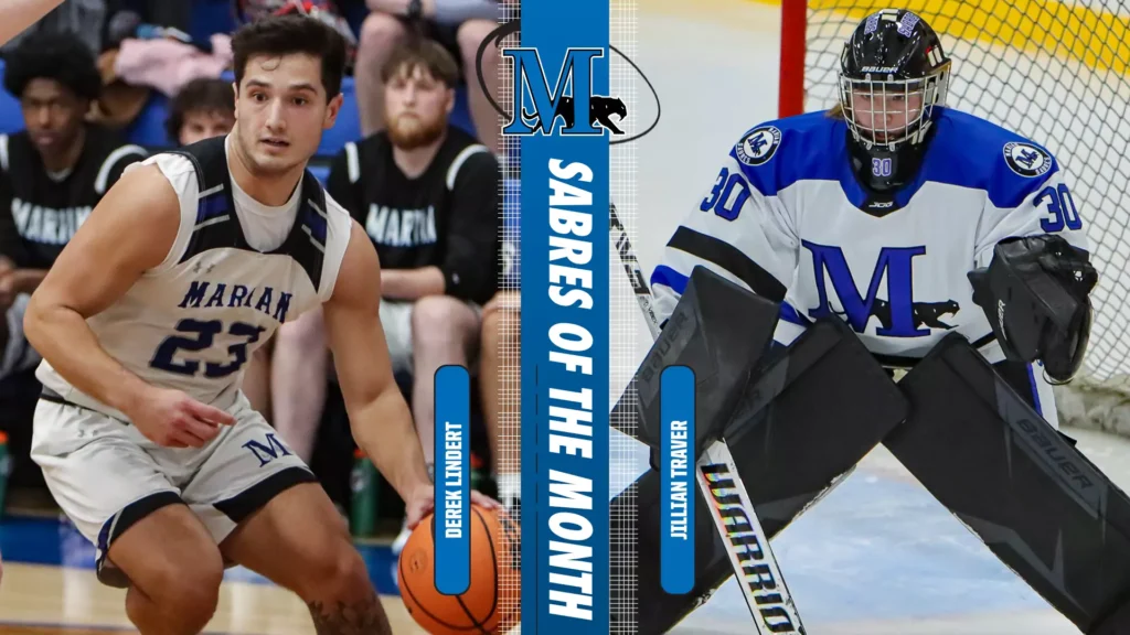 A male basketball player and a female hockey player