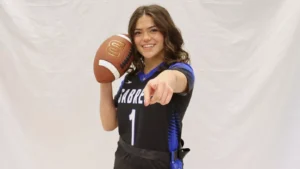 Female flag football player