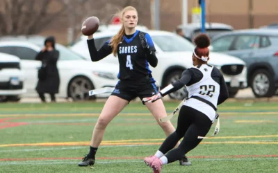 Sabre flag football earns first win in program history