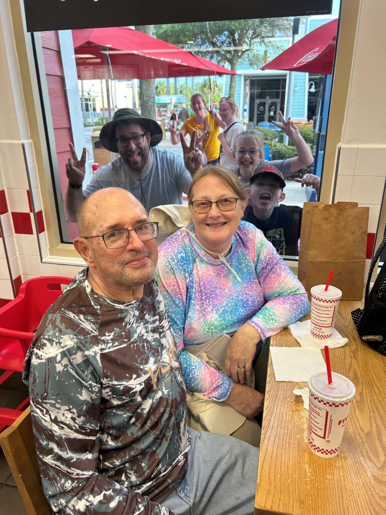 People eating at a fast food restaurant