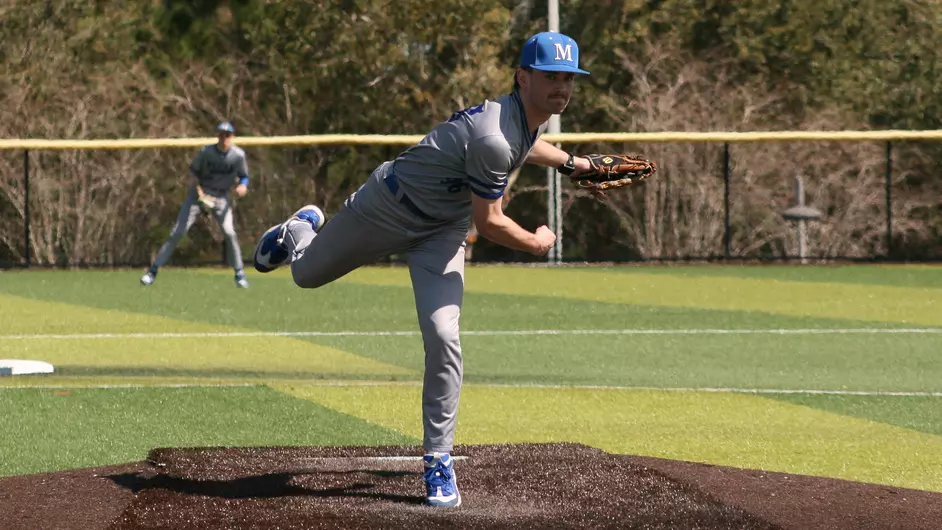Men playing college baseball