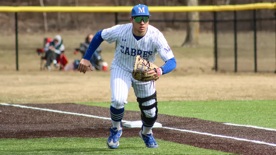 Men playing college baseball