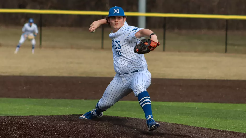 Men playing college baseball