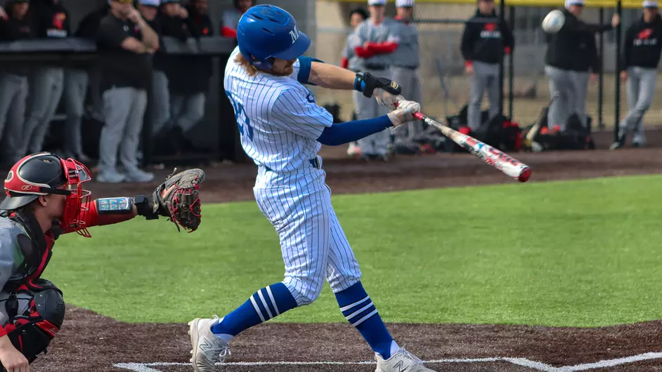 Men playing college baseball