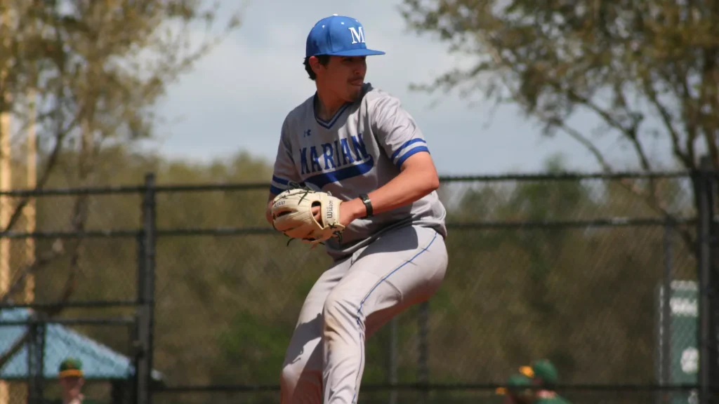 men playing college baseball