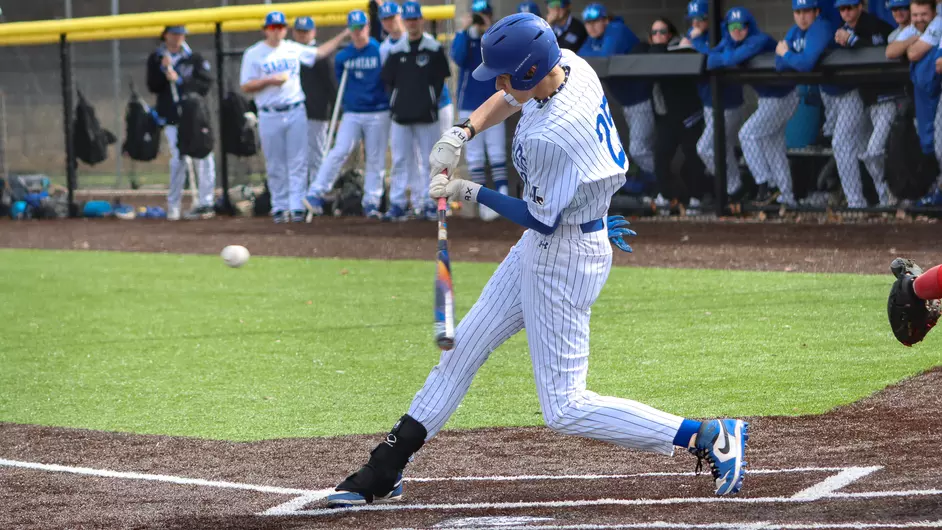 Men playing college baseball