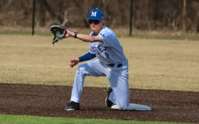 Marian baseball splits road trip to WLC