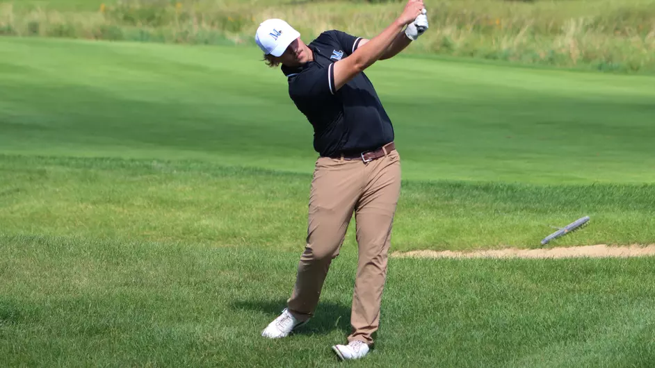 Men playing college golf