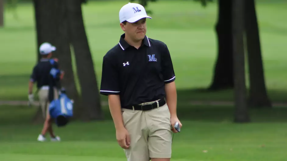 Men playing college golf