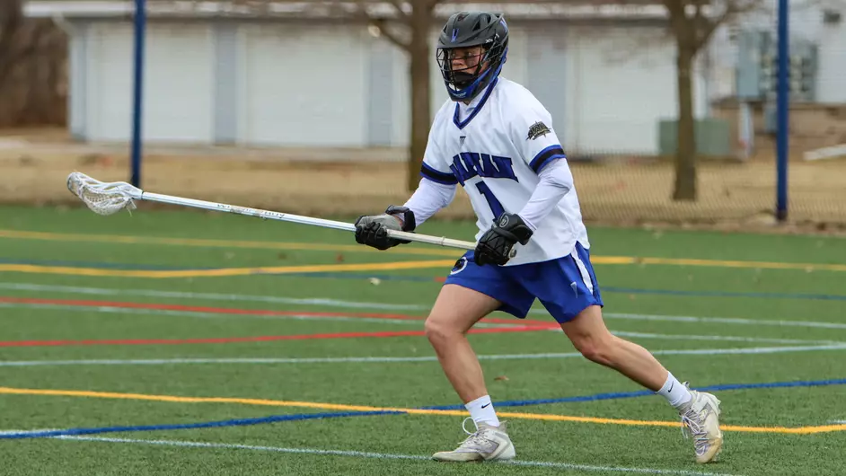Men playing college lacrosse